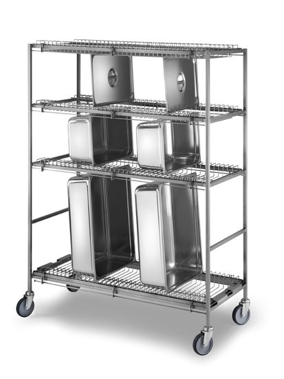 pots and pans-draining trolley