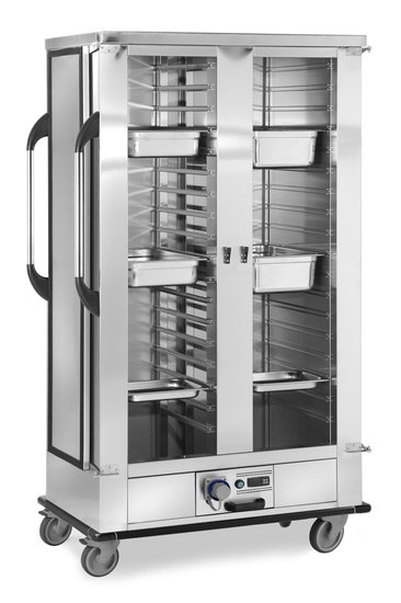 trolley for trays/containers/pans heated version