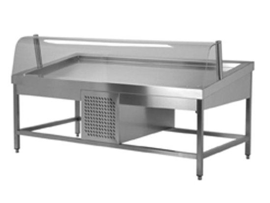 showing tables with bowl, adjustable tilt and water draining hole and curved temperated glass