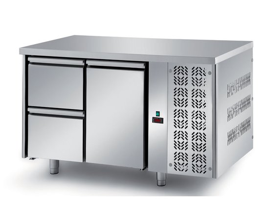 refrigerated ventilated tables with motor, 1 door and 2 drawers mod. fgl2