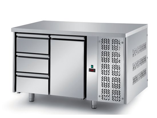 refrigerated ventilated tables with motor, 1 door and 3 drawers mod. fgl6