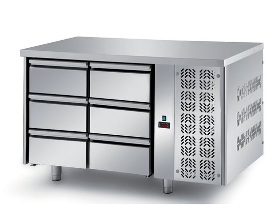 refrigerated ventilated tables with motor, 6 drawers mod. fgl7