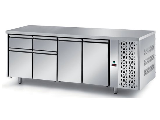 refrigerated ventilated tables with motor, 2 doors and 4 drawers mod. fgn8