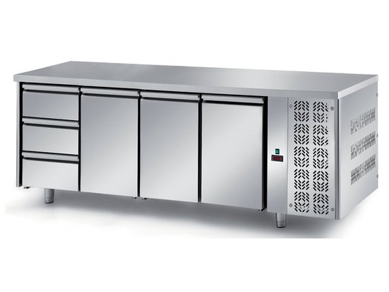 refrigerated ventilated tables with motor, 3 doors and 3 drawers mod. fgn9