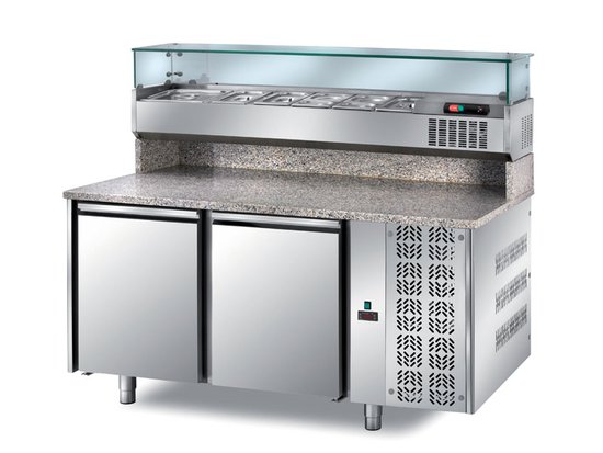 refrigerated pizzeria tables equipped with containers shelf - new eco line