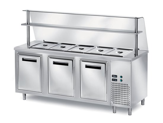 self-service refrigerated table with glass 800 mm deep