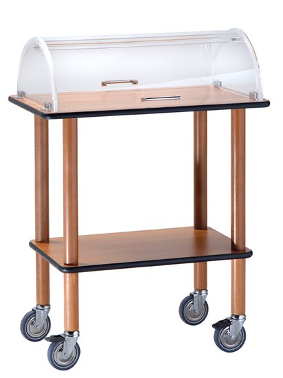gueridon trolley with dome made in dry solid beech wood