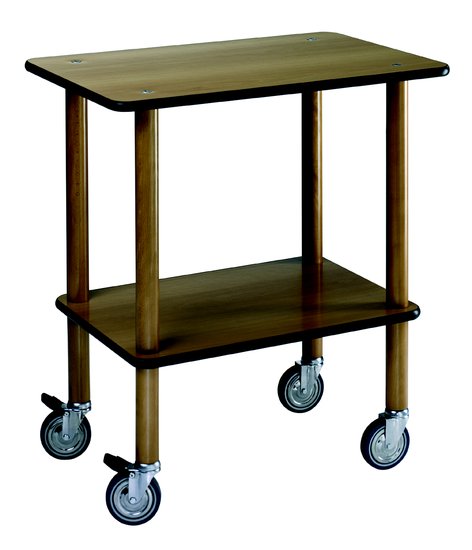gueridon service trolley with 2 shelves made in dry solid beech wood