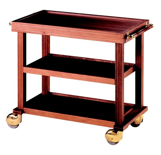 service trolley made in solid wood with 3 sheves