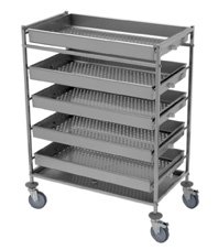glass and cup-draining trolley