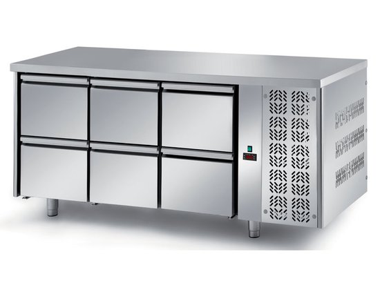 refrigerated ventilated tables with motor, 6 drawers mod. fgm4