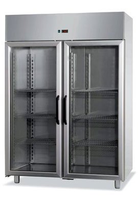 refrigerated ventilated cabinets with 2 glass doors -2°/10°c