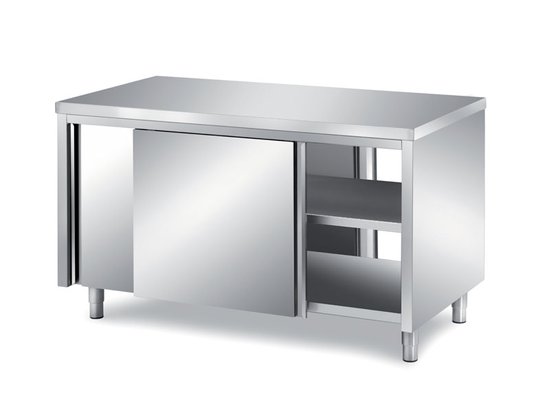 cabinet table with dual-front opening