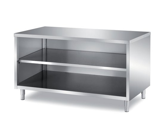open cabinet tables with middleshelf
