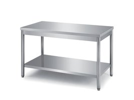 tables on round legs with undershelf
