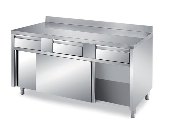 cabinet tables with drawers and sliding doors with backsplash depth 600