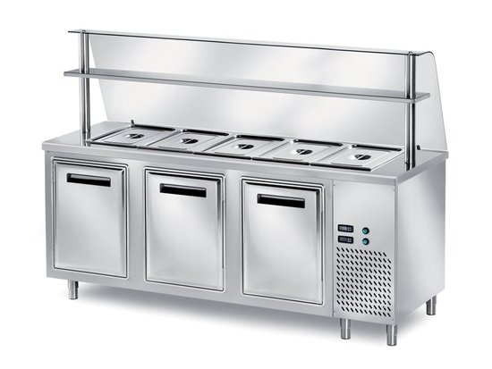 tavolo refrigerato self-service con vetro prof. 800 mm